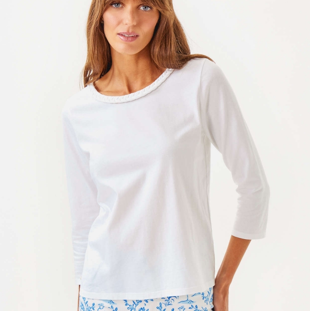 🔥 2/$10 3/$12 Lily Pulitzer White 3/4 Sleeve Top